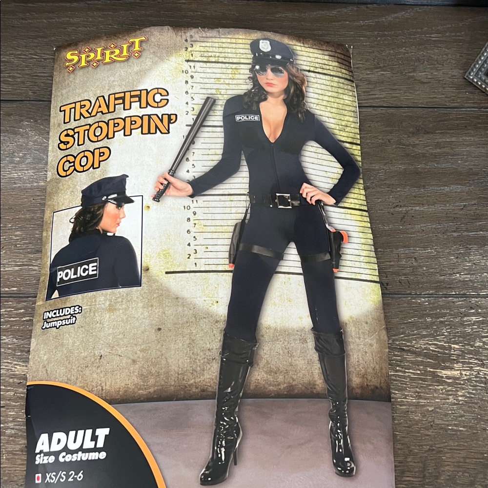 Spirit Police Officer Costume in Black and Blue